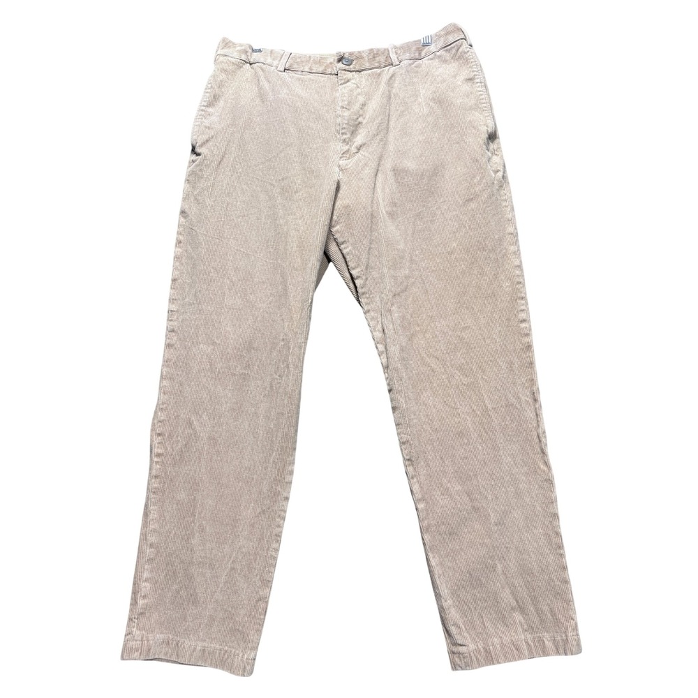 Uniqlo Corduroy Pants Mens L Tan Straight Leg Stretch Comfort 321-459706